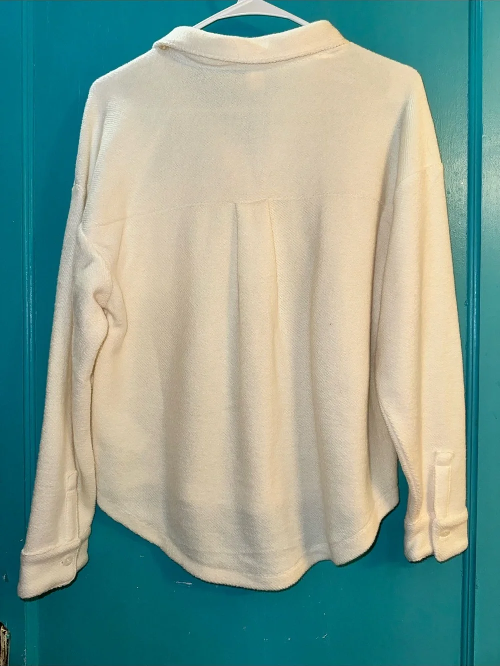 Old Navy Cream Button-Front Shirt Jacket - Relaxed Fit